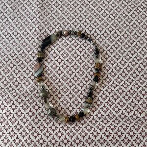 Elegant Silver and Black Beaded Necklace